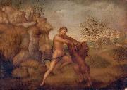 unknow artist Hercules and the Nemean Lion, oil on panel painting attributed to Jacopo Torni china oil painting artist